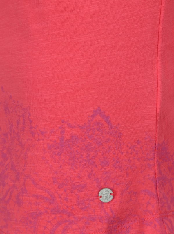 Ružové dámske tričko s okrúhlym výstrihom a potlačou LOAP Balisey