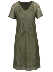 Kaki melírované šaty s krátkym rukávom Yest