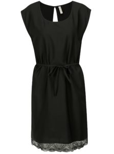 Čierne šaty s čipkovaným lemom Blendshe Filu