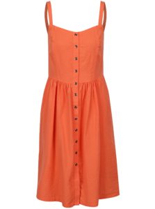 Oranžové šaty s gombíkmi na ramienka Blendshe Sersa