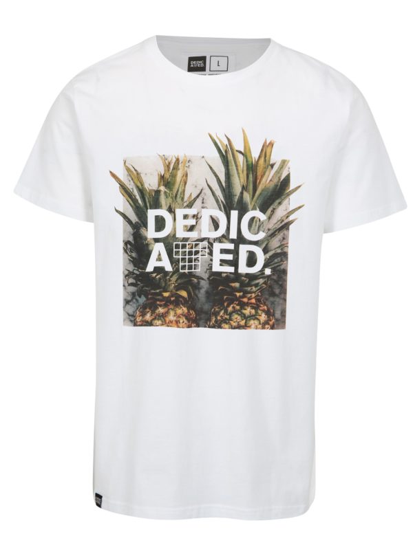 Biele tričko s potlačou Dedicated Pineapples