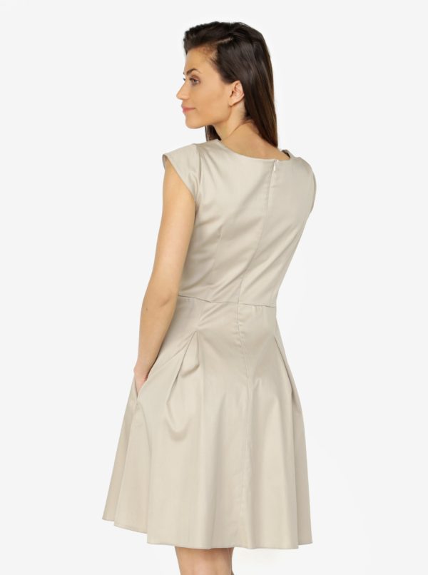 Béžové šaty s áčkovou sukňou ZOOT