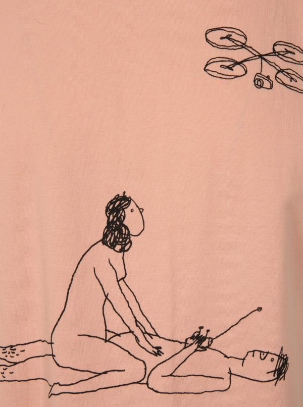 Ružové tričko s potlačou Dedicated Drone Love