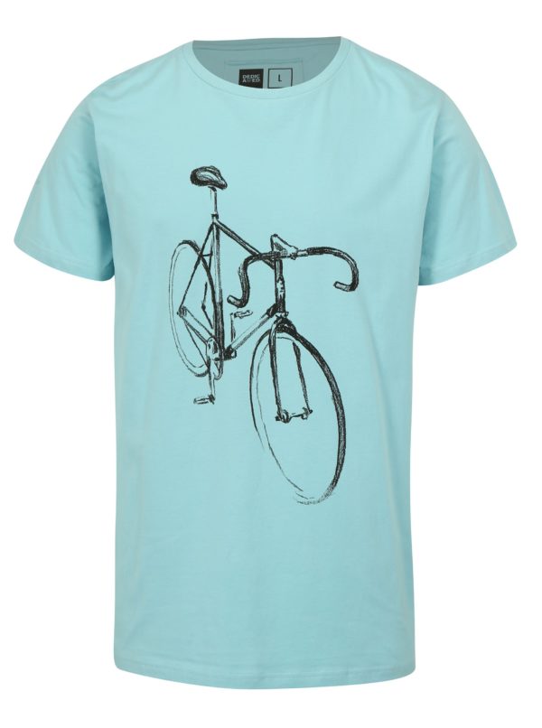 Svetlomodré tričko s potlačou  Dedicated Drawn Bike
