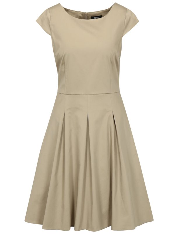 Béžové šaty s áčkovou sukňou ZOOT