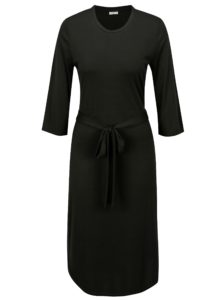 Čierne rebrované šaty s opaskom Jacqueline de Yong Ban