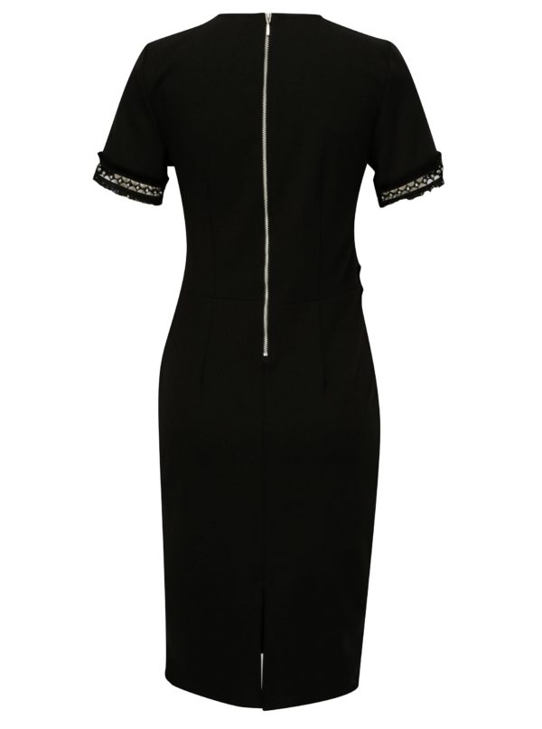 Čierne puzdrové šaty s ozdobnými korálkami Dorothy Perkins