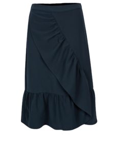 Tmavomodrá sukňa s volánmi VILA Geya