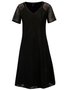 Čierne šaty s priesvitnými rukávmi YEST