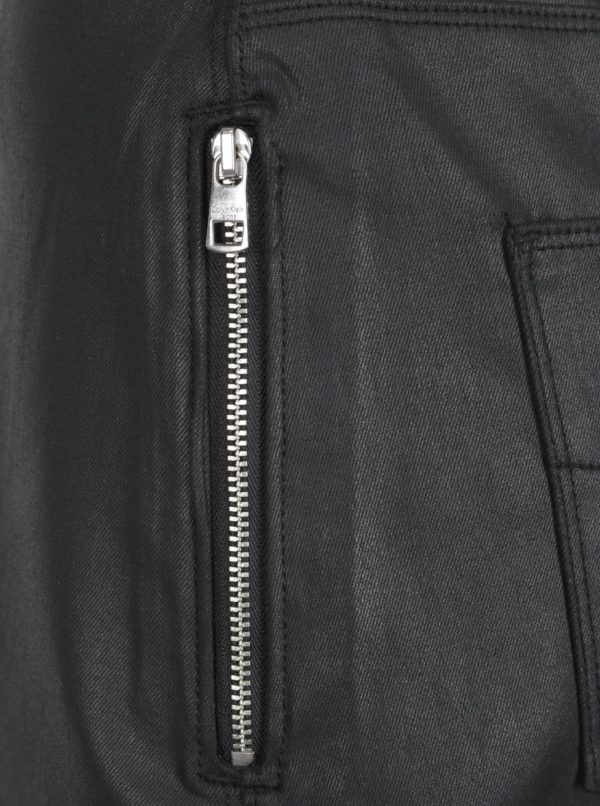 Čierna dámska koženková midi sukňa Calvin Klein Jeans