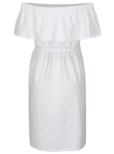 Biele tehotenské šaty s odhalenými ramenami Mama.licious Heart