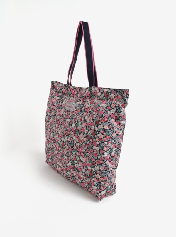 Čierno-ružová dámska kvetovaná taška Cath Kidston