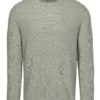 Svetlozelený melírovaný sveter s prímesou ľanu Jack & Jones Originals Orlito