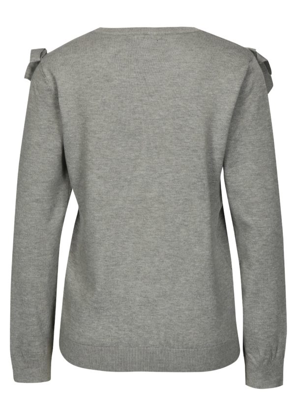 Sivý sveter s prestrihmi na ramenách DKNY