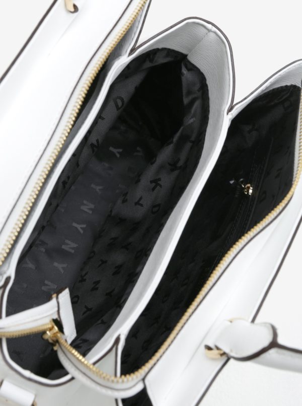 Biela malá kožená kabelka s motívom motýľov DKNY