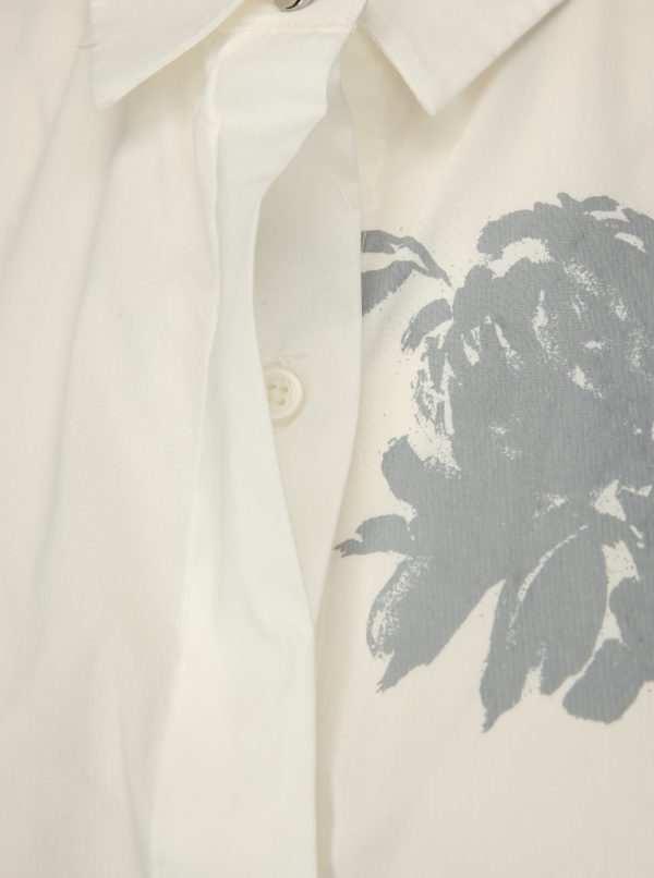 Krémová košeľa s kvetovanou potlačou DKNY