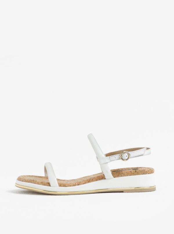 Biele kožené sandále DKNY