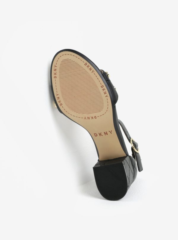Čierne kožené sandálky DKNY Henli