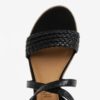 Čierne dámske kožené lesklé sandále s.Oliver
