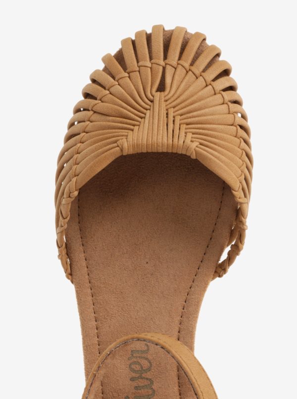 Hnedé dámske sandále s príveskom loga s.Oliver