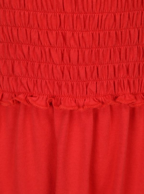 Červené šaty s odhalenými ramenami ONLY Naomi