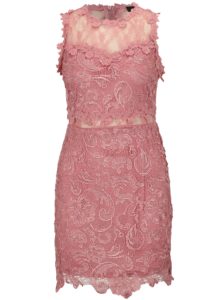 Ružové čipkované šaty MISSGUIDED