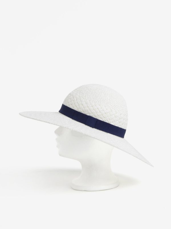 Biely klobúk s modrou stuhou Dorothy Perkins