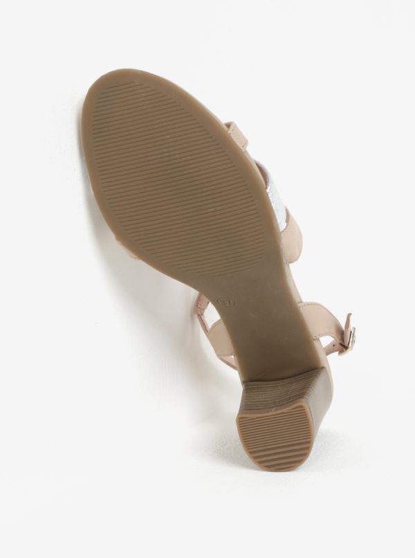 Staroružové kožené sandálky Tamaris