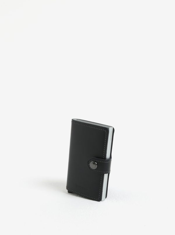 Čierna pánska kožená peňaženka s hliníkovým puzdrom s RFID Secrid Miniwallet
