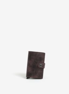 Hnedá kožená peňaženka s hliníkovým puzdrom s RFID Secrid Miniwallet
