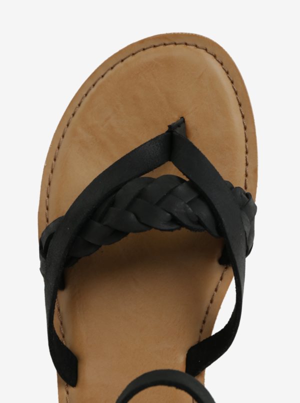 Čierne dámske kožené sandále TOMS Lexie