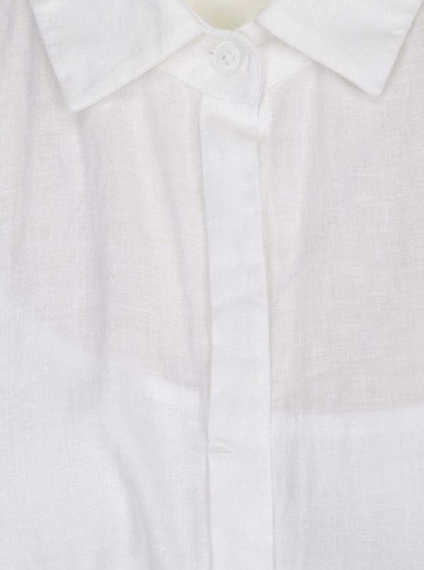 Biele ľanové košeľové šaty DKNY