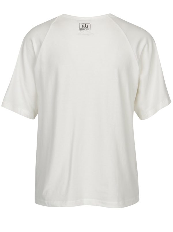 Biele tričko s potlačou a korálkovou výšivkou SH Carniral