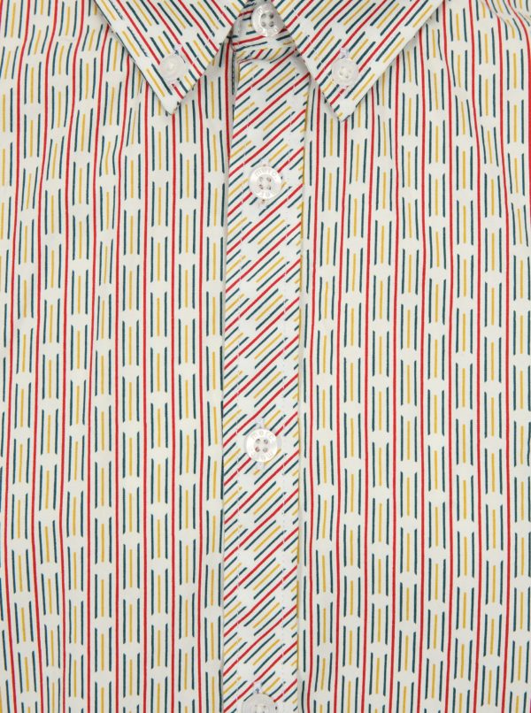 Krémová vzorovaná košeľa s krátkym rukávom Merc