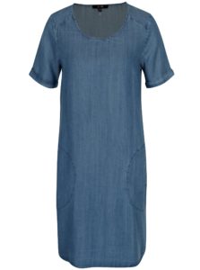 Modré rifľové šaty s vreckami Yest