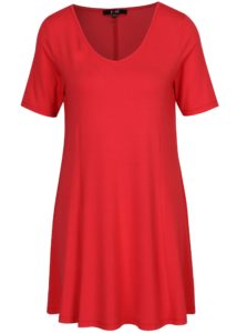Červené šaty s véčkovým výstrihom Yest