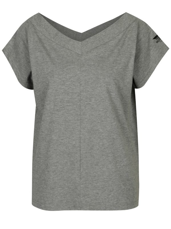 Sivé dámske basic tričko s véčkovým výstrihom Cheap Monday