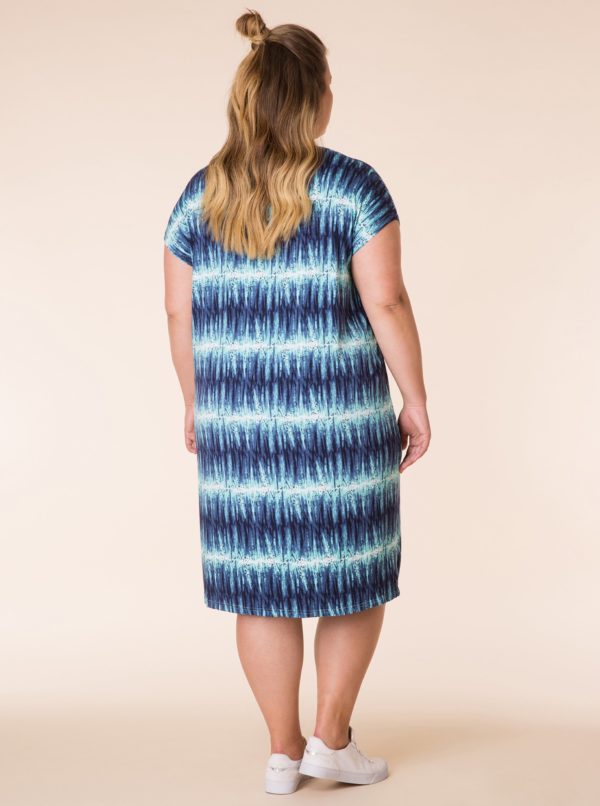 Tyrkysovo-modré vzorované šaty Yest