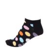 Čierne unisex členkové ponožky s bodkami Happy Socks