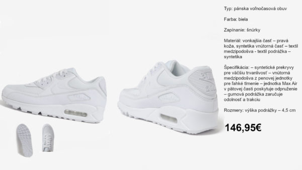 Biele pánske kožené tenisky Nike Air Max '90 Essential