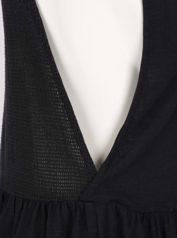 Čierne šaty so sieťovanou zadnou časťou Roxy One