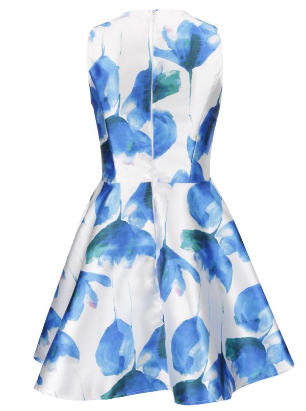 Modro-krémové kvetované šaty AX Paris