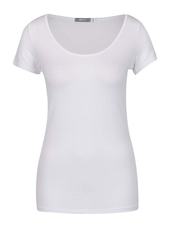 Biele basic tričko s okrúhlym výstrihom ZOOT