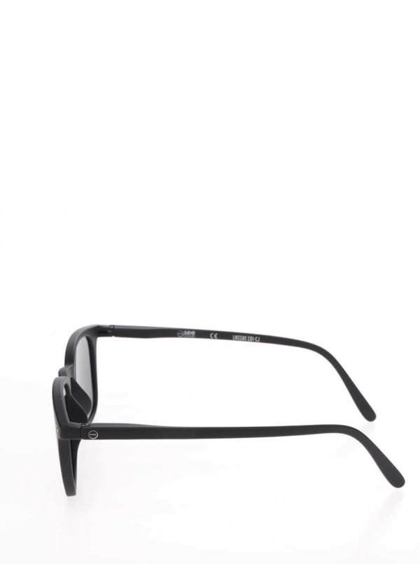 Čierne unisex slnečné okuliare s čiernymi sklami IZIPIZI #E