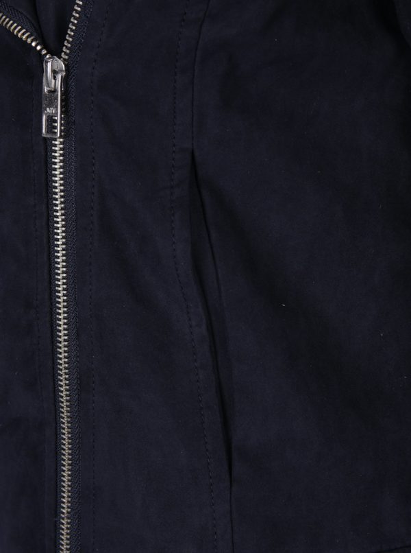 Tmavomodrá koženková bunda v semišovom spracovaní Jacqueline de Yong Penny