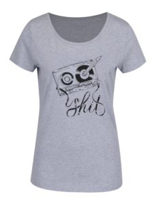 Svetlomodré melírované dámske tričko s potlačou ZOOT Original Kazeta