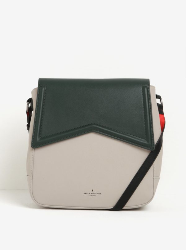 Zeleno-sivá kabelka/batoh 2v1 s červenými detailmi Paul's Boutique Zena