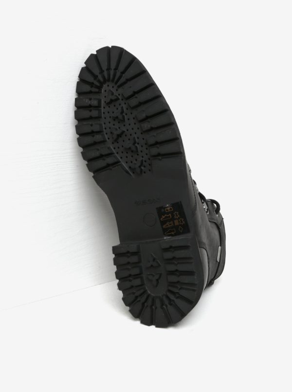 Čierne pánske kožené topánky Geox Kieven