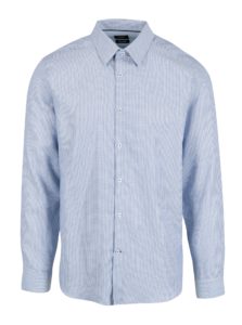 Bielo-modrá vzorovaná formálna slim fit košeľa Burton Menswear London
