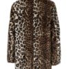 Hnedý kabát s leopardím vzorom z umelej kožušiny Dorothy Perkins Petite